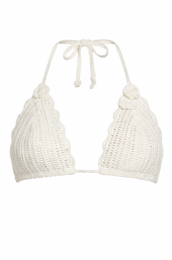 La Mer Embroidered Bikini Top